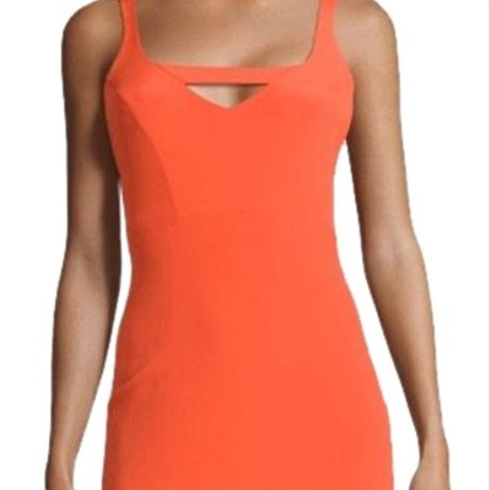 Nicole miller Hot Orange keyhole Gown